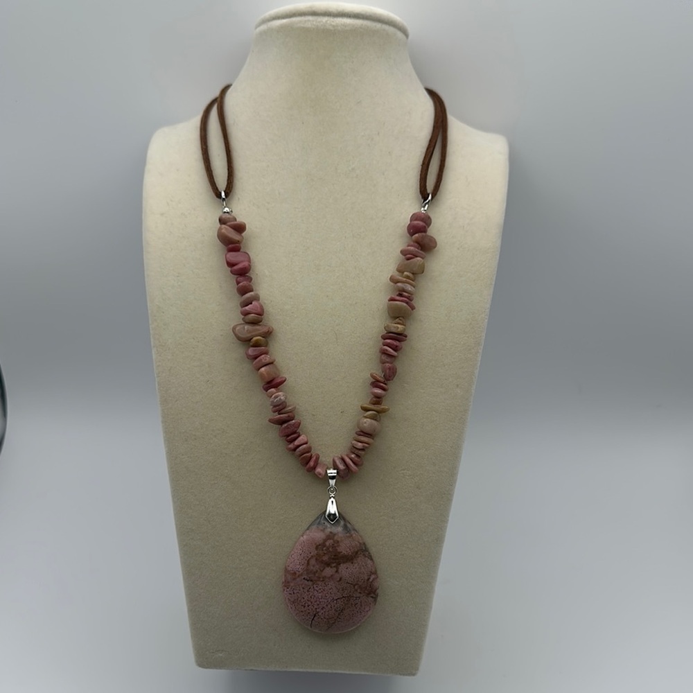 Light Pink Rhodonite Choker Necklace